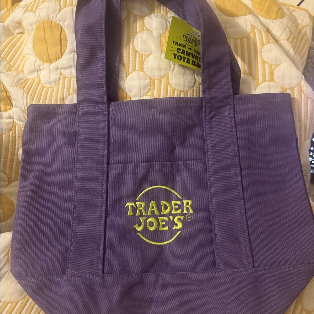 Trader Joe's Purple Canvas Tote Bag